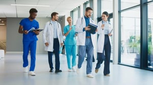 Care team performing the steps of a clinical workflow during an outpatient visit 