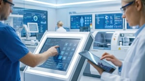 Team evaluating a healthcare workflow automation connecting the EHR and downstream systems 