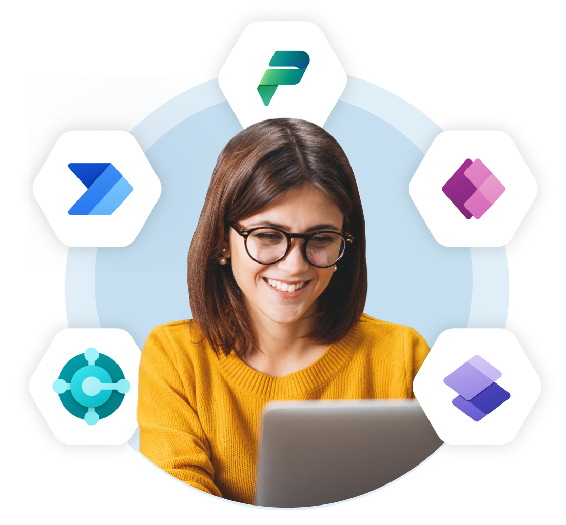 Business Central, Power Pages, Power Platform, Power Automote, and Power Apps logos