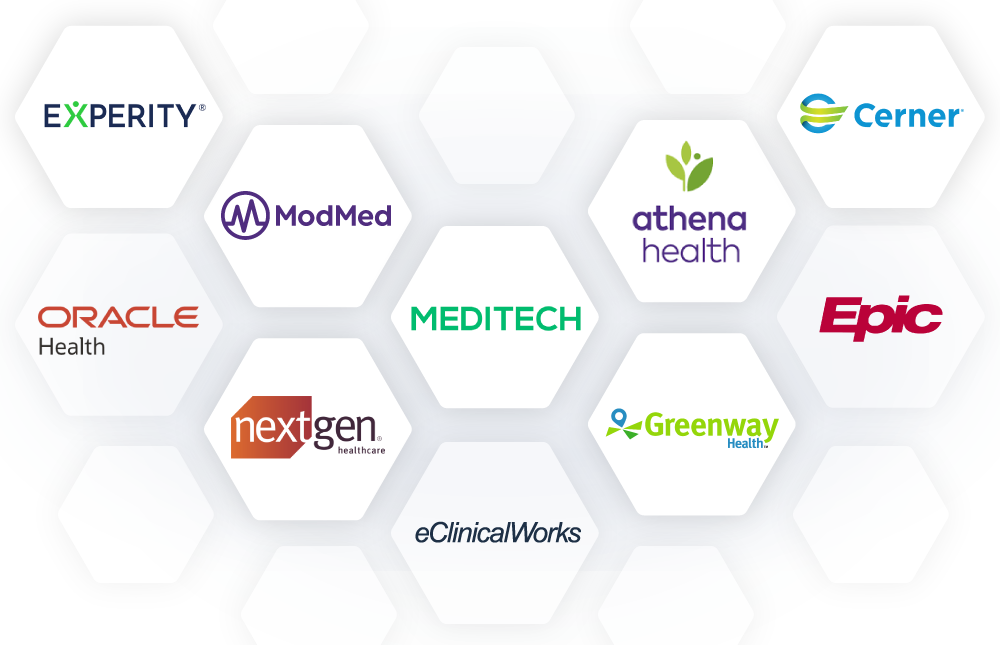 Experity, Modmed, Oracle Health, NextGen, eClinicalWorks, Meditech, Greenway Health, Athena Health, Epic, Cerner Experity, Modmed, Oracle Health, NextGen, eClinicalWorks, Meditech, Greenway Health, Athena Health, Epic, Cerner