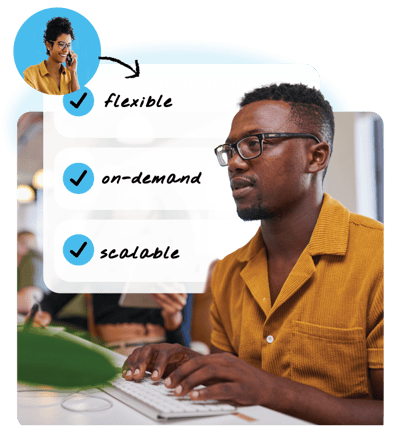 Our teams are flexible, on demand, and scalable. Our teams are flexible, on demand, and scalable.