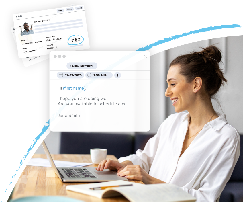 A marketer is crafting a message to send to a large contact list.