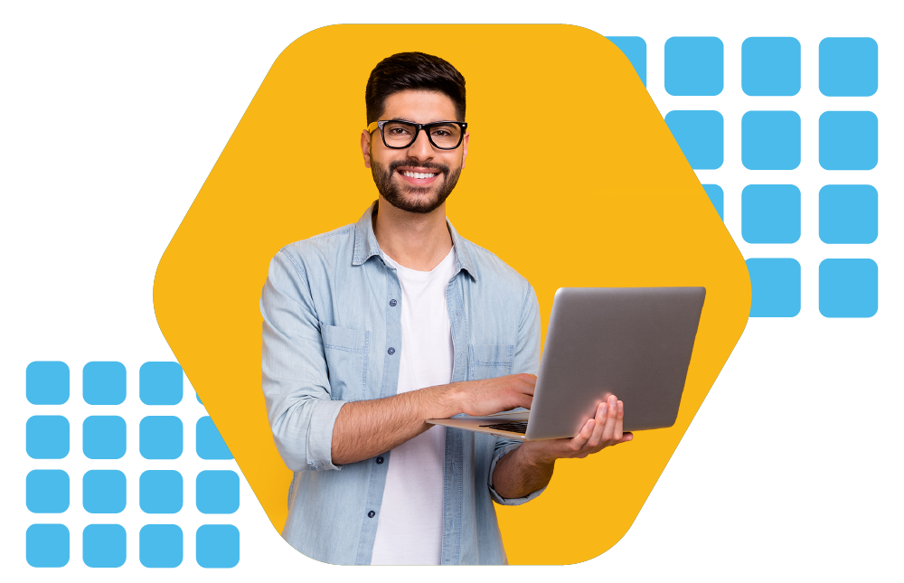 Man using a laptop