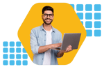 Man using a laptop