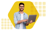 man with laptop
