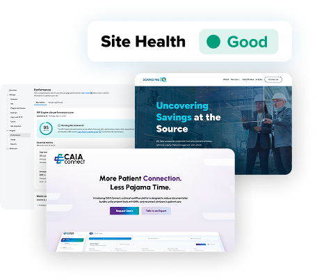 Examples of WordPress Sites showing Results Site Health: Good
