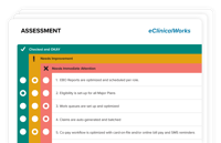 Assessment that shows three levels of grading: pass, needs attention, and needs immediate improvement.