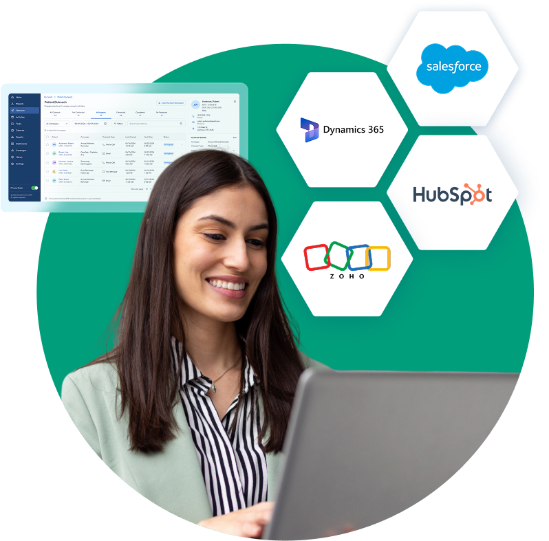 A person comparing Salesforce, HubSpot, Zoho, and Microsoft Dynamics 365 CRM features A person comparing Salesforce, HubSpot, Zoho, and Microsoft Dynamics 365 CRM features