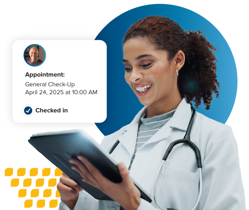 Doctor looking at patient appointments