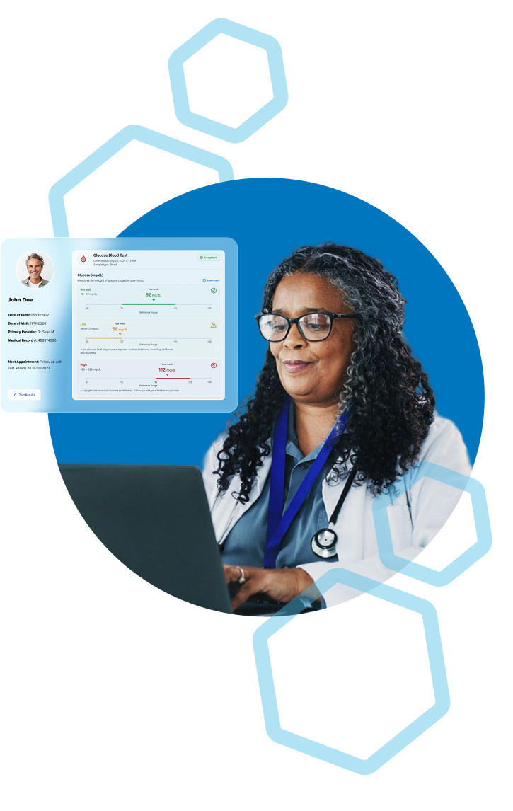 Healthcare provider reviewing patient data Healthcare provider reviewing patient data