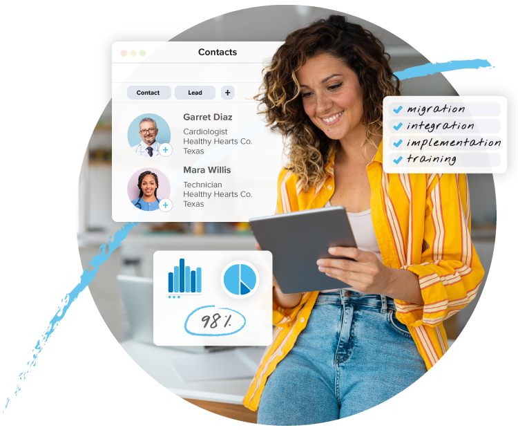 Person reviewing leads after a HubSpot implementation and training. Person reviewing leads after a HubSpot implementation and training.