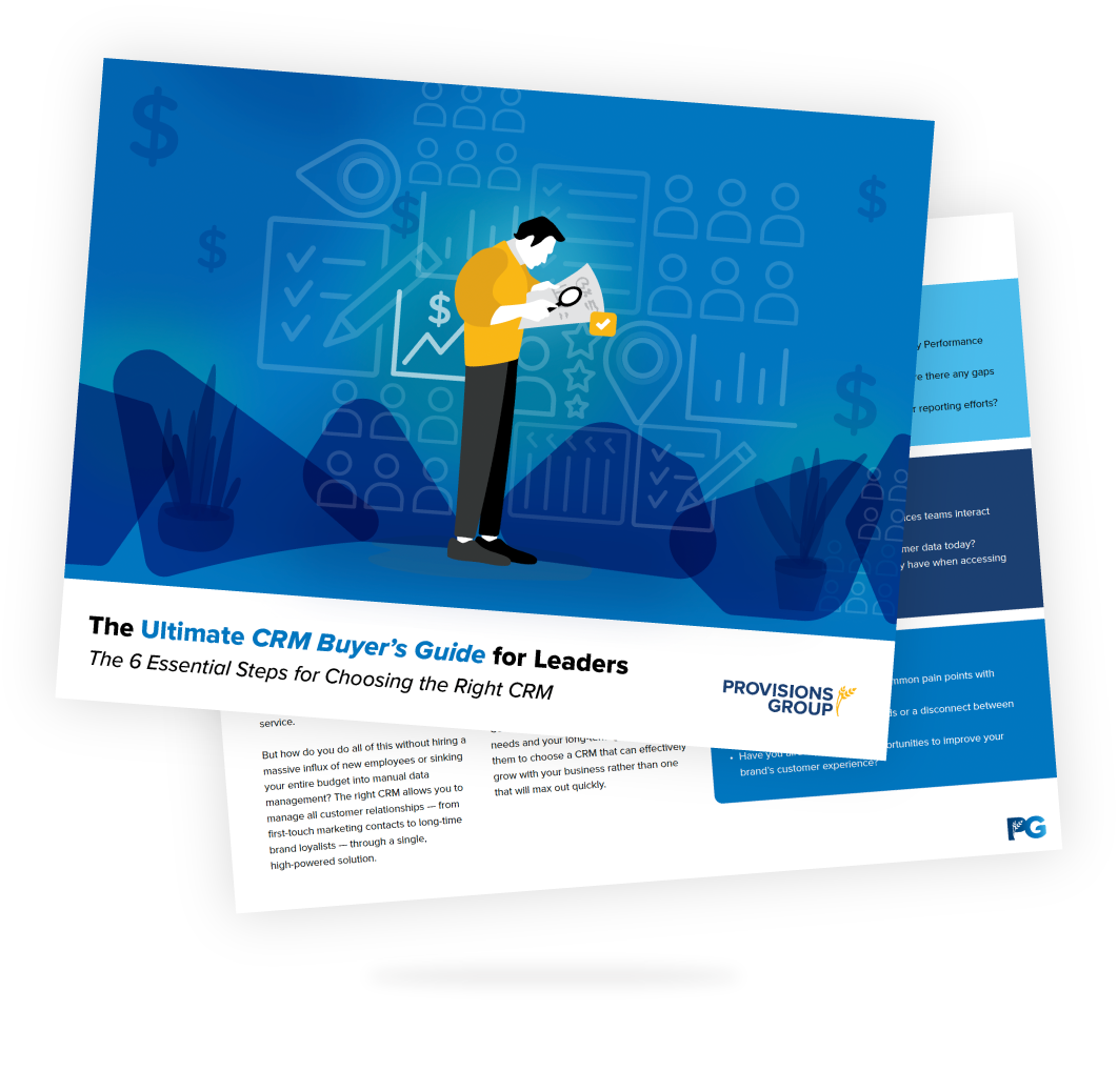 Screenshots of the Ultimate CRM Buyer's Guide for Leaders